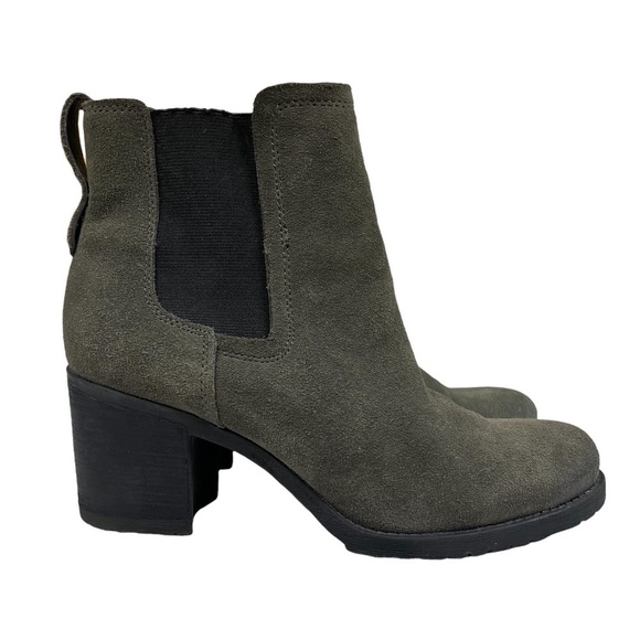 Sam Edelman Hanley Gray Suede Chunky Heel Chelsea Boot Sz 7 - Picture 1 of 9